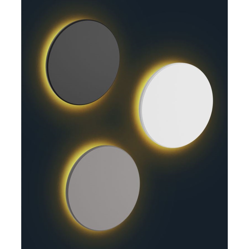 LED vägglampa för utomhusbruk PIATTA LED/9W/230V 3000/4000/6000K diameter 12 cm IP44 svart