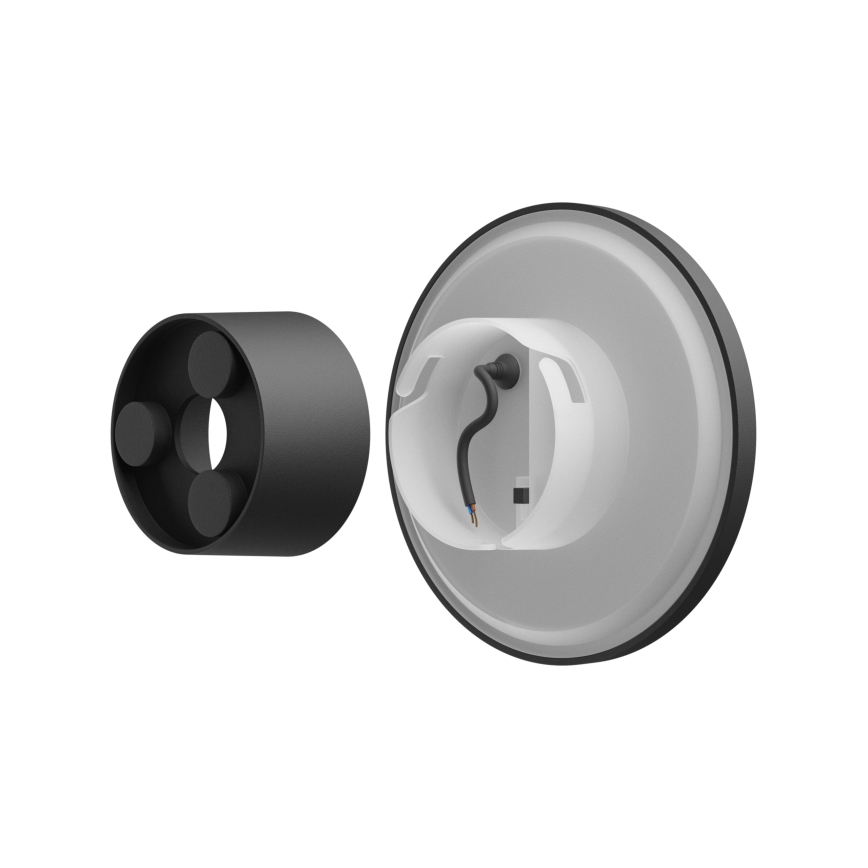 LED vägglampa för utomhusbruk PIATTA LED/9W/230V 3000/4000/6000K diameter 12 cm IP44 svart
