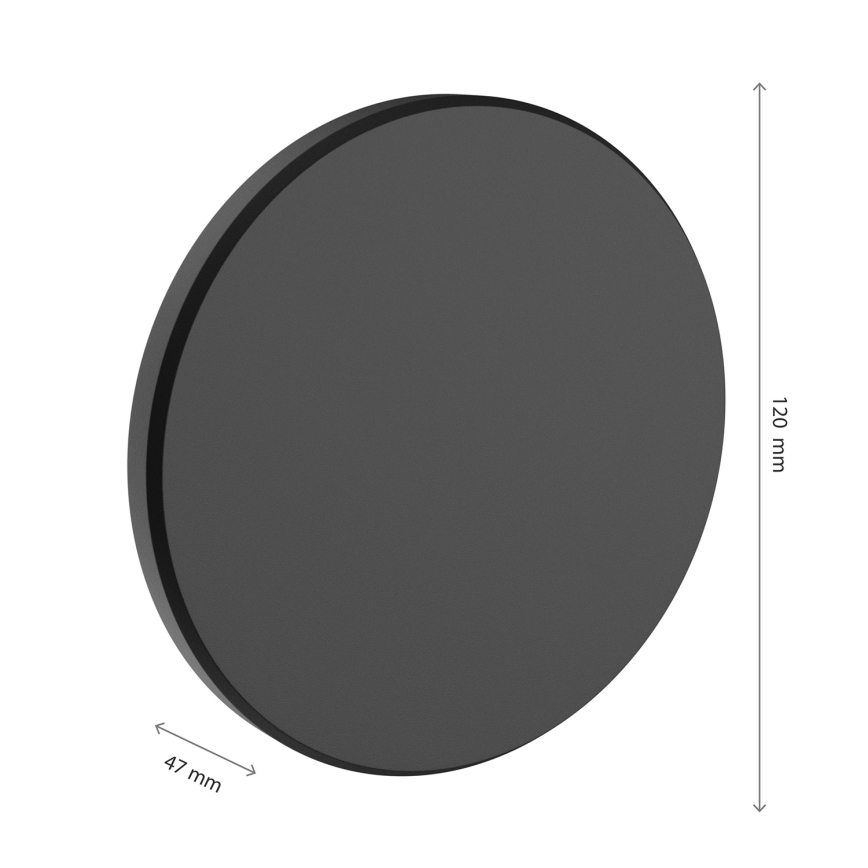 LED vägglampa för utomhusbruk PIATTA LED/9W/230V 3000/4000/6000K diameter 12 cm IP44 svart