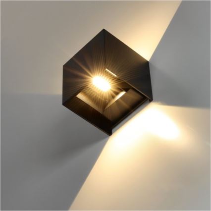 LED vägglampa för utomhusbruk QUERK 2xLED/3W/230V 3000K IP54 svart