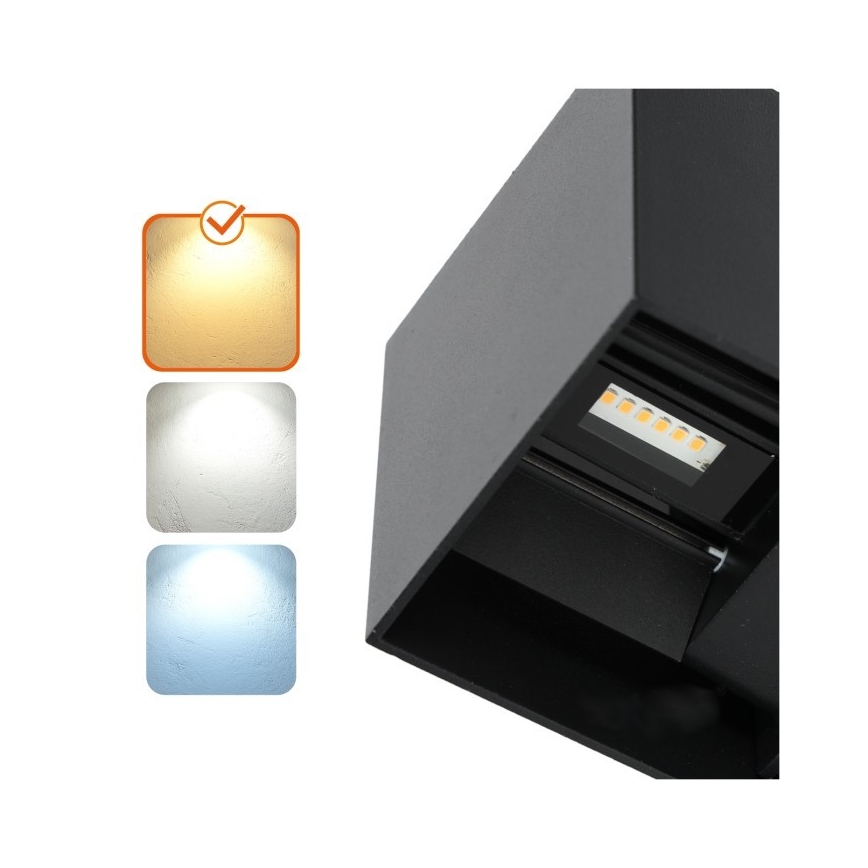 LED vägglampa för utomhusbruk QUERK 2xLED/3W/230V 3000K IP54 svart