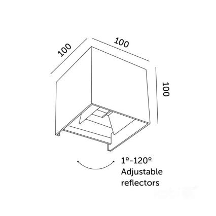 LED vägglampa för utomhusbruk QUERK 2xLED/3W/230V 3000K IP54 svart