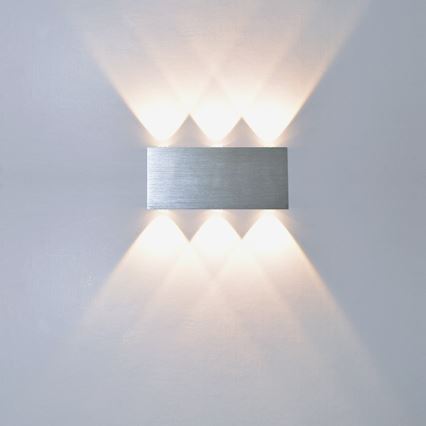 LED vägglampa för utomhusbruk SILBER 6xLED/1W/230V IP54