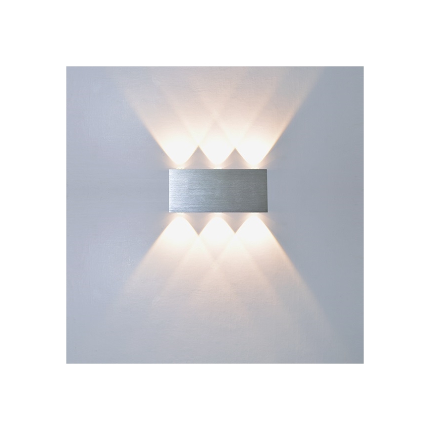 LED vägglampa för utomhusbruk SILBER 6xLED/1W/230V IP54