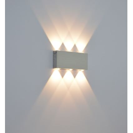 LED vägglampa för utomhusbruk SILBER 6xLED/1W/230V IP54