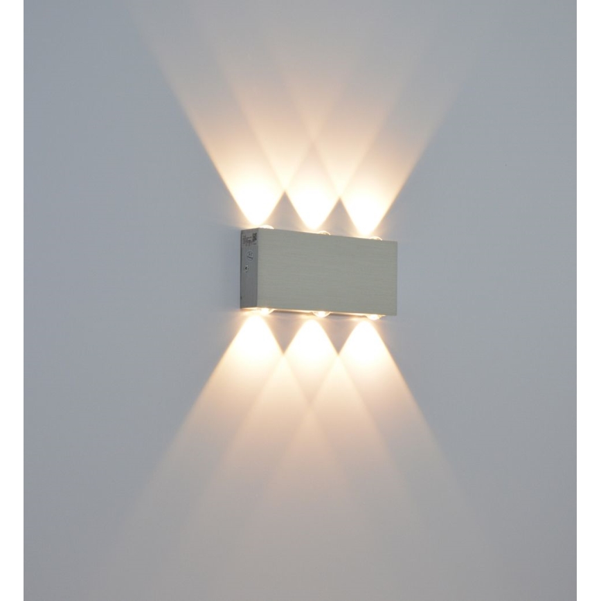 LED vägglampa för utomhusbruk SILBER 6xLED/1W/230V IP54