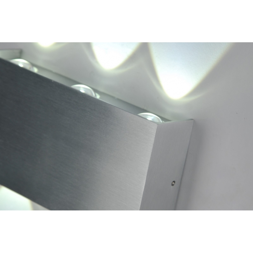 LED vägglampa för utomhusbruk SILBER 6xLED/1W/230V IP54