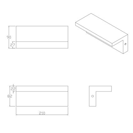 LED vägglampa för utomhusbruk TESA LED/10W/230V IP54 svart
