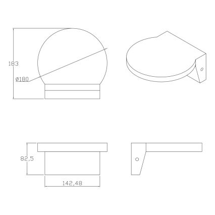 LED vägglampa för utomhusbruk TESA LED/10W/230V IP54 svart