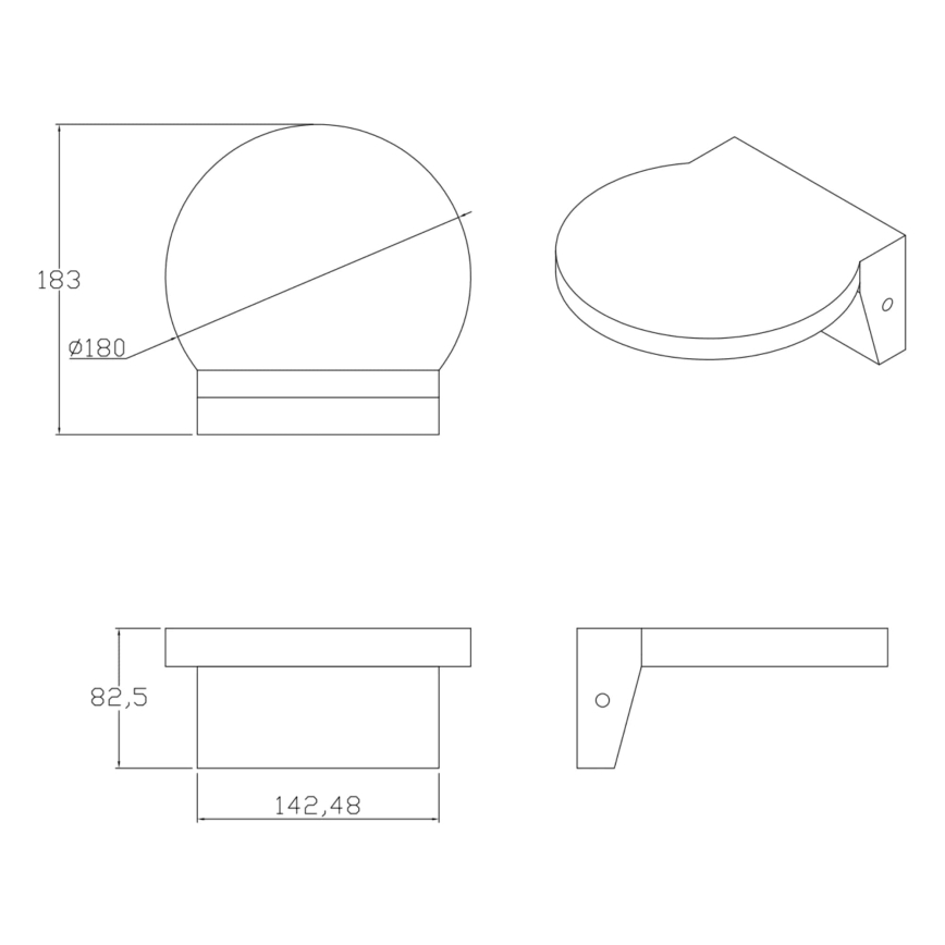 LED vägglampa för utomhusbruk TESA LED/10W/230V IP54 svart