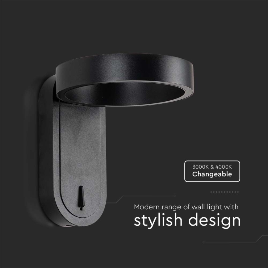 LED Vägglampa LED/5W/230V 3000K/4000K svart