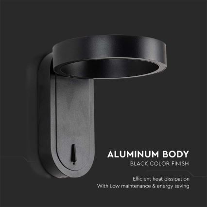 LED Vägglampa LED/5W/230V 3000K/4000K svart