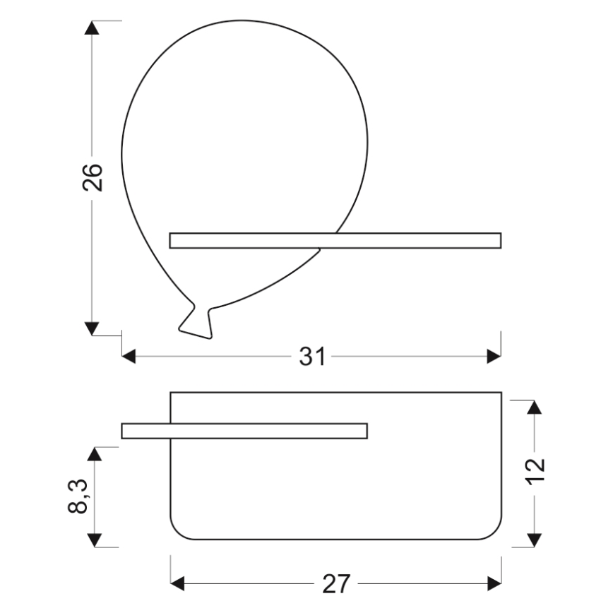 LED vägglampa med hylla för barn BALLOON LED/4W/230V gul/trä