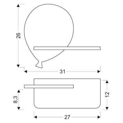 LED vägglampa med hylla för barn BALLOON LED/4W/230V gul/trä