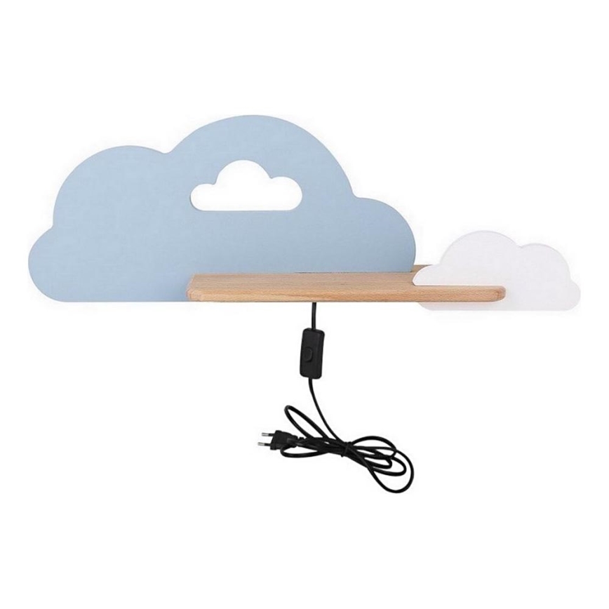 LED vägglampa med hylla för barn CLOUD LED/5W/230V blå/vit