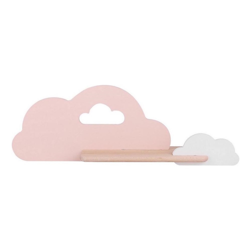 LED vägglampa med hylla för barn CLOUD LED/5W/230V rosa/vit