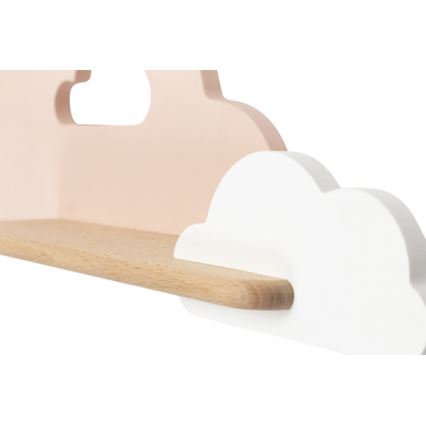 LED vägglampa med hylla för barn CLOUD LED/5W/230V rosa/vit