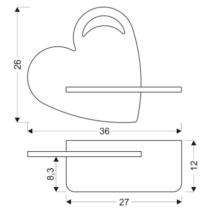 LED vägglampa med hylla för barn HEART LED/5W/230V blå/trä