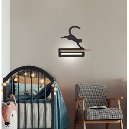 LED vägglampa med hylla för barn JUMPING CAT LED/5W/230V