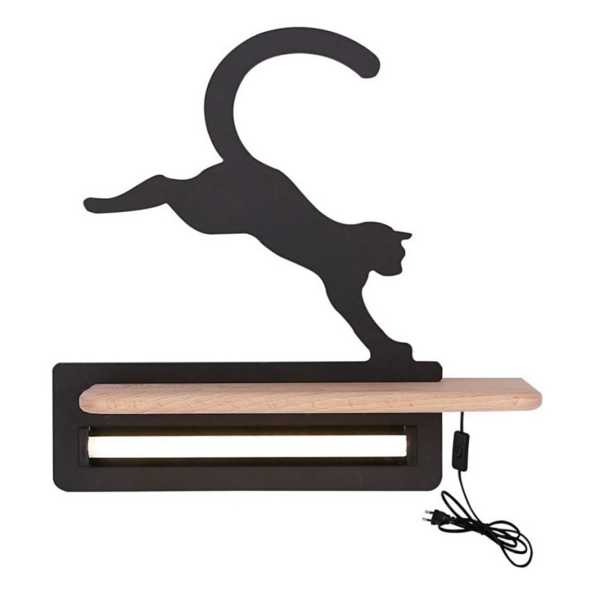 LED vägglampa med hylla för barn JUMPING CAT LED/5W/230V