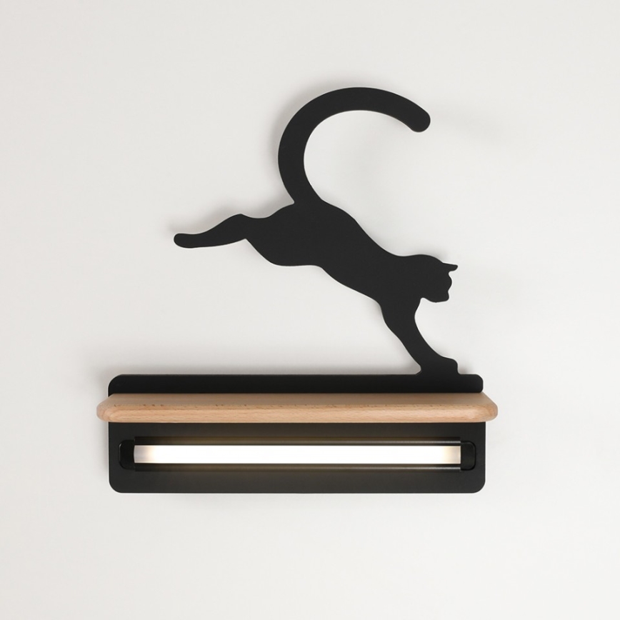 LED vägglampa med hylla för barn JUMPING CAT LED/5W/230V