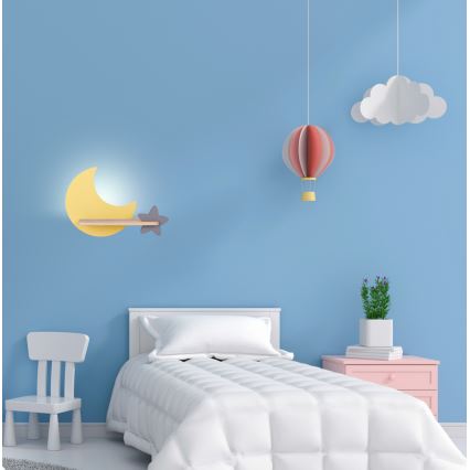 LED vägglampa med hylla för barn MOON LED/5W/230V