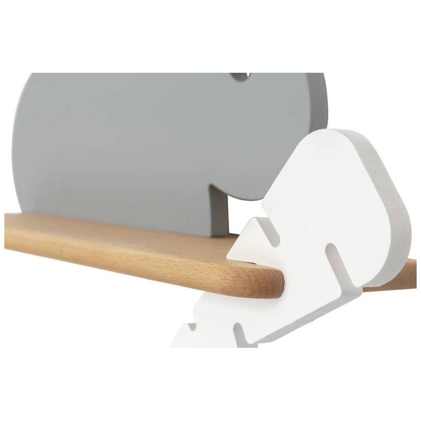 LED vägglampa med hylla för barn RABBIT LED/4W/230V grå/vit/trä