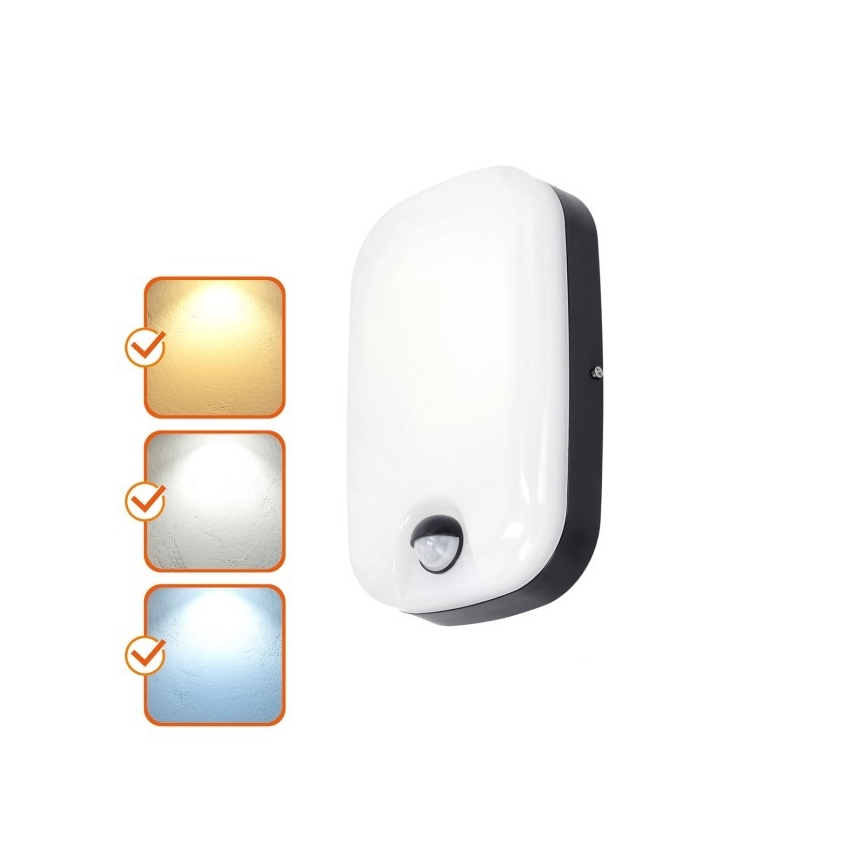 LED Utomhusbelysning med rörelse och skymningssensor BAVANO LED/15W/230V 3000/4000/5700K IP54