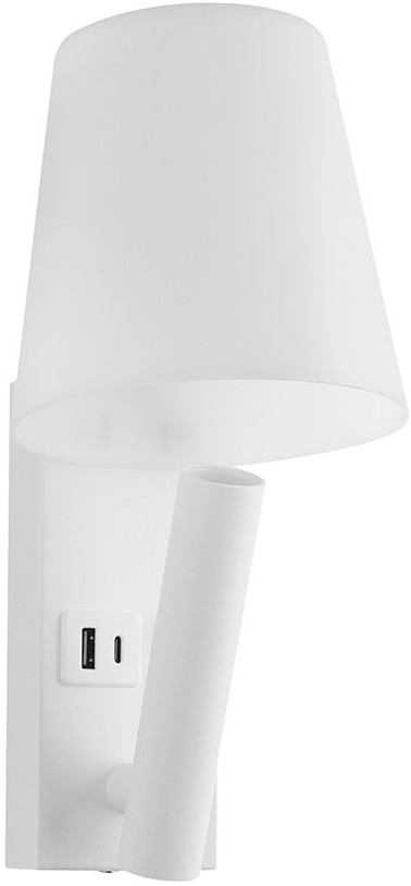 LED-vägglampa med USB-port LED/2W/230V 3000K vit