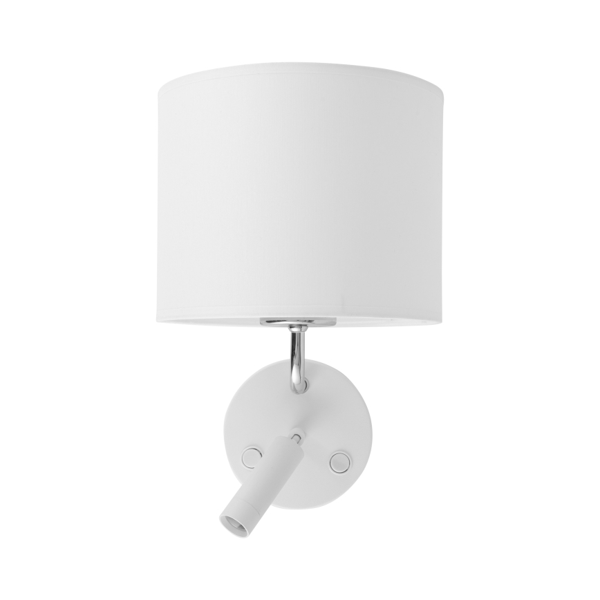 LED vägglampa RICHI 1xE27/15W/230V + LED/3W/230V vit