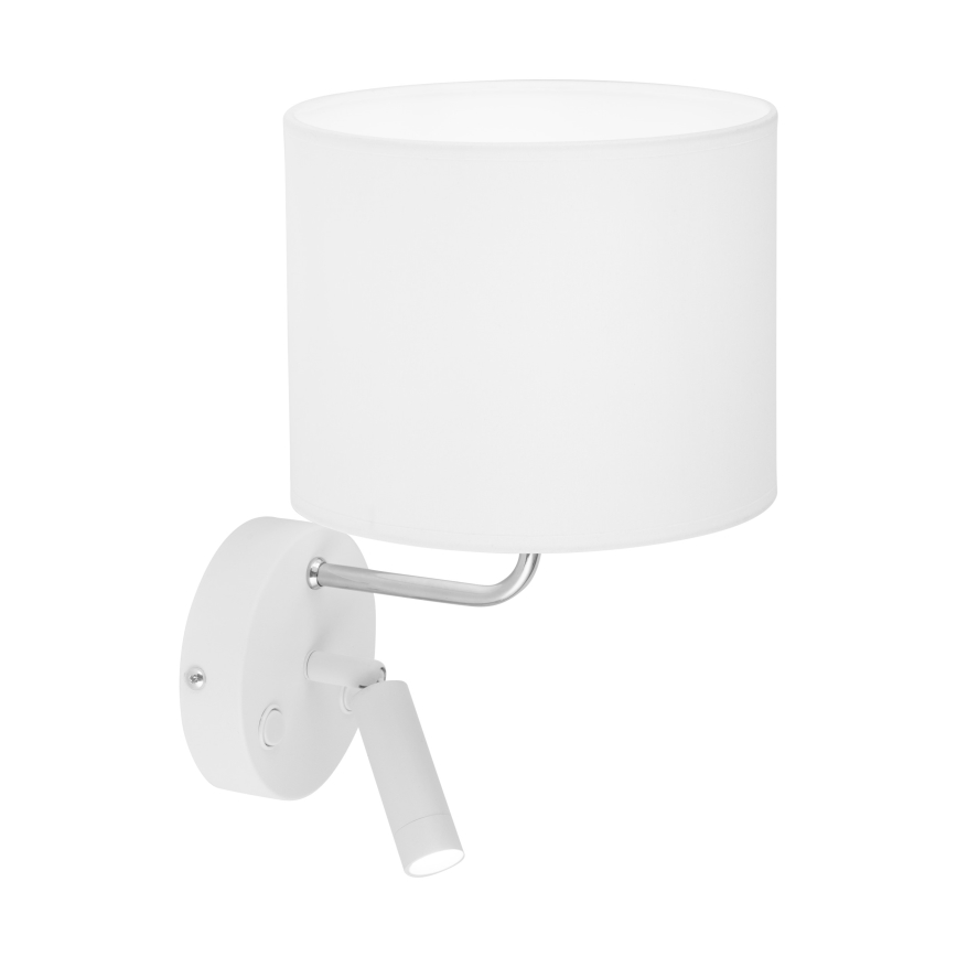 LED vägglampa RICHI 1xE27/15W/230V + LED/3W/230V vit
