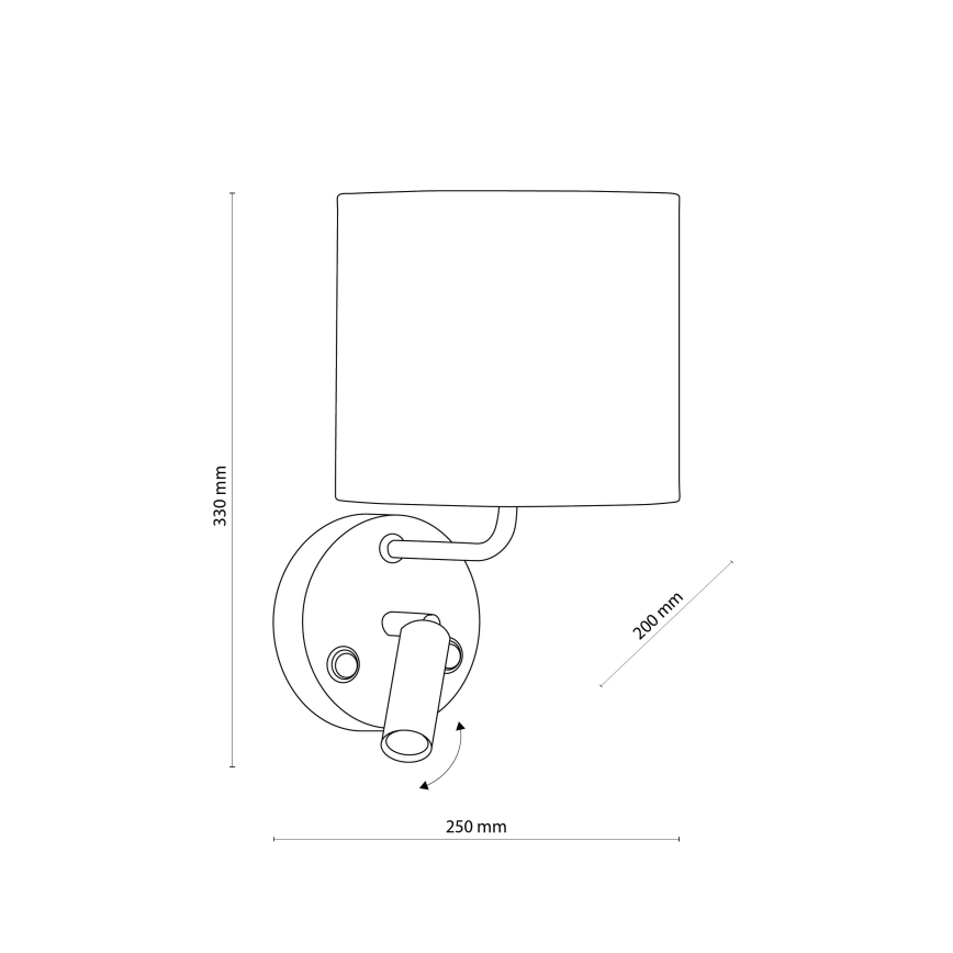 LED vägglampa RICHI 1xE27/15W/230V + LED/3W/230V vit