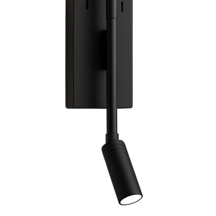 LED vägglampa TORCH LED/6W/230V + LED/3W svart