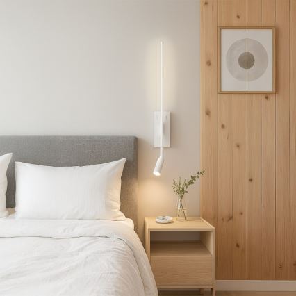 LED-vägglampa TORCH LED/6W/230V + LED/3W, vit