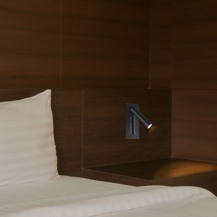 LED väggspot LED/2W/230V 3000K svart