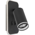 LED väggspot PIPE 1xGU10/10W/230V + LED/6W svart