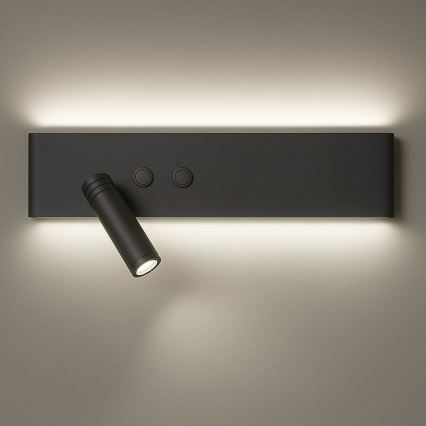 LED väggspot RESORT LED/10W/230V + LED/3W, svart, vänster