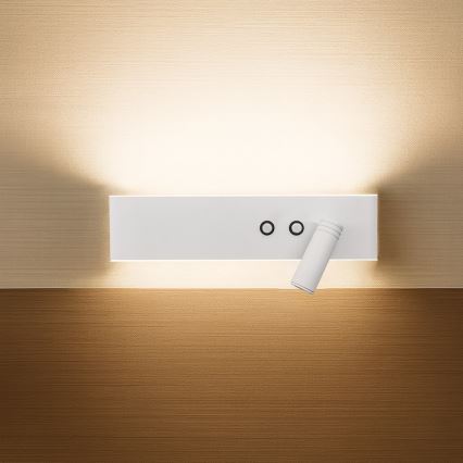 LED väggspot RESORT LED/10W/230V + LED/3W, vit, höger