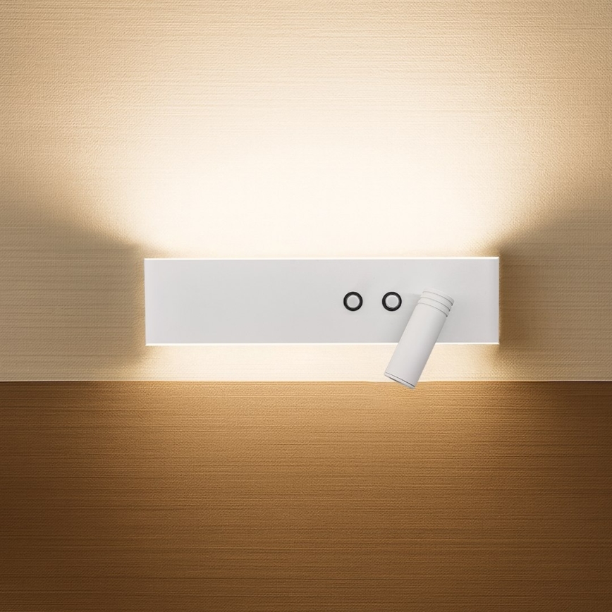 LED väggspot RESORT LED/10W/230V + LED/3W, vit, höger