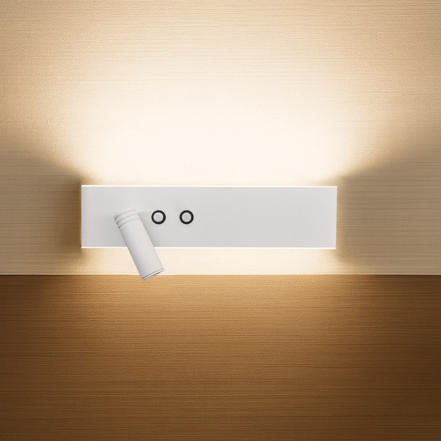 LED-väggspot RESORT LED/10W/230V + LED/3W, vit, vänster