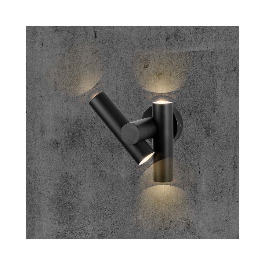 LED Utomhus wall flexible spotlight 2xLED/3W/230V 3000K IP44 svart