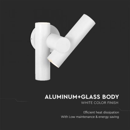 LED Utomhus wall flexible spotlight 2xLED/3W/230V 4000K IP44 vit