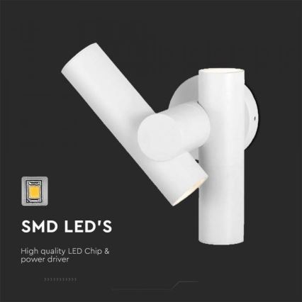 LED Utomhus wall flexible spotlight 2xLED/3W/230V 4000K IP44 vit