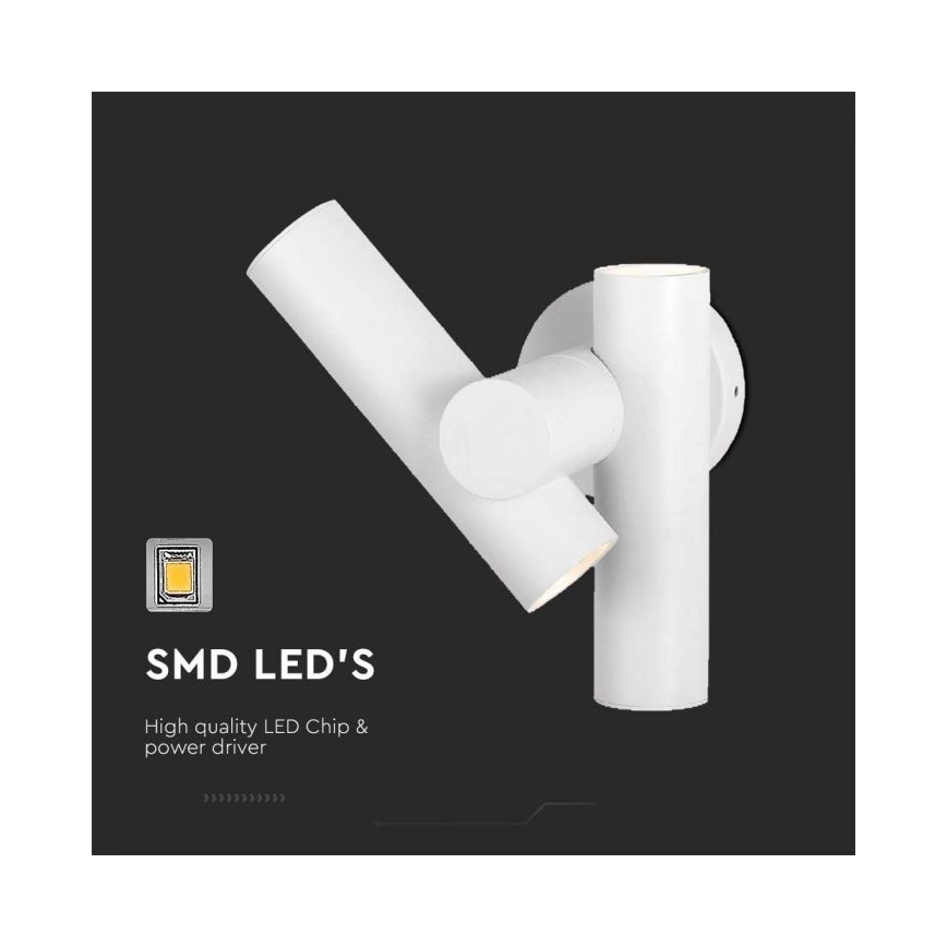 LED Utomhus wall flexible spotlight 2xLED/3W/230V 4000K IP44 vit