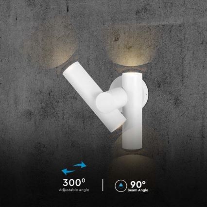 LED Utomhus wall flexible spotlight 2xLED/3W/230V 4000K IP44 vit
