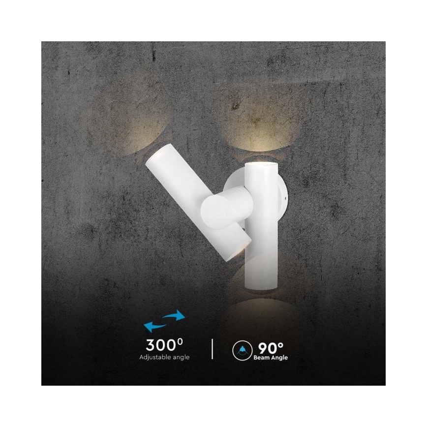 LED Utomhus wall flexible spotlight 2xLED/3W/230V 4000K IP44 vit