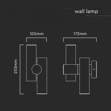 LED Utomhus wall flexible spotlight 2xLED/3W/230V 4000K IP44 vit