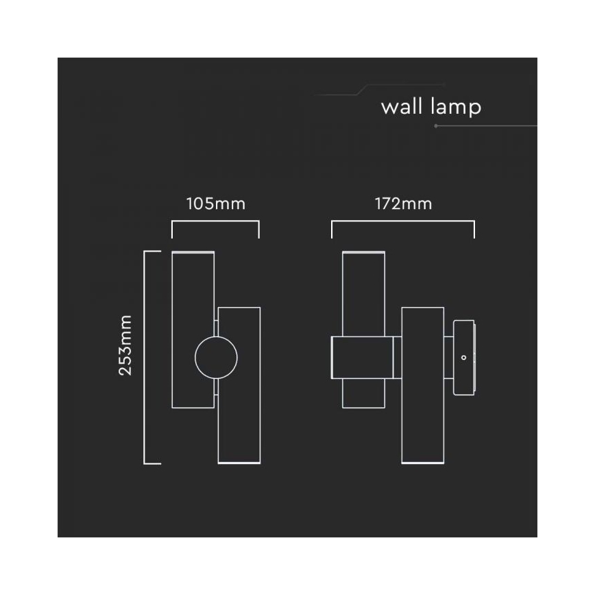LED Utomhus wall flexible spotlight 2xLED/3W/230V 4000K IP44 vit