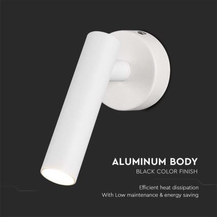 LED väggspotlight LED/2W/230V 3000K vit