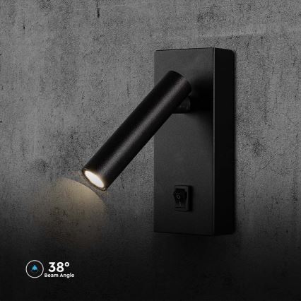 LED väggspotlight LED/2W/230V 4000K svart